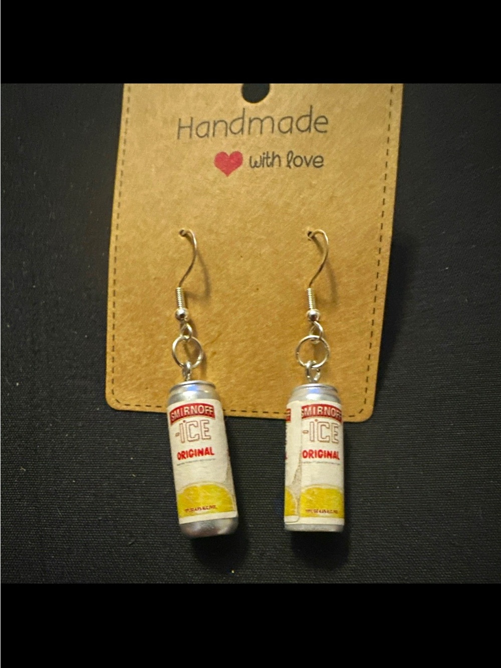 Inspired White and Silver Can Dangle Earrings